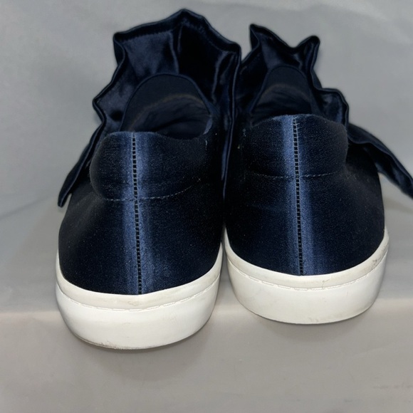 LOUISE ET CIE Women's Navy Blue Buca Luxe Satin Sneakers Size 11 Feminine Ruffle - Picture 8 of 8